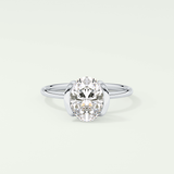 2.0 CT Oval Cut Half Bezel Solitaire Lab-Grown Diamond Engagement Ring 13