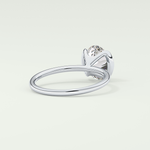 2.0 CT Oval Cut Half Bezel Solitaire Lab-Grown Diamond Engagement Ring 14