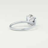 2.0 CT Oval Cut Half Bezel Solitaire Lab-Grown Diamond Engagement Ring 14