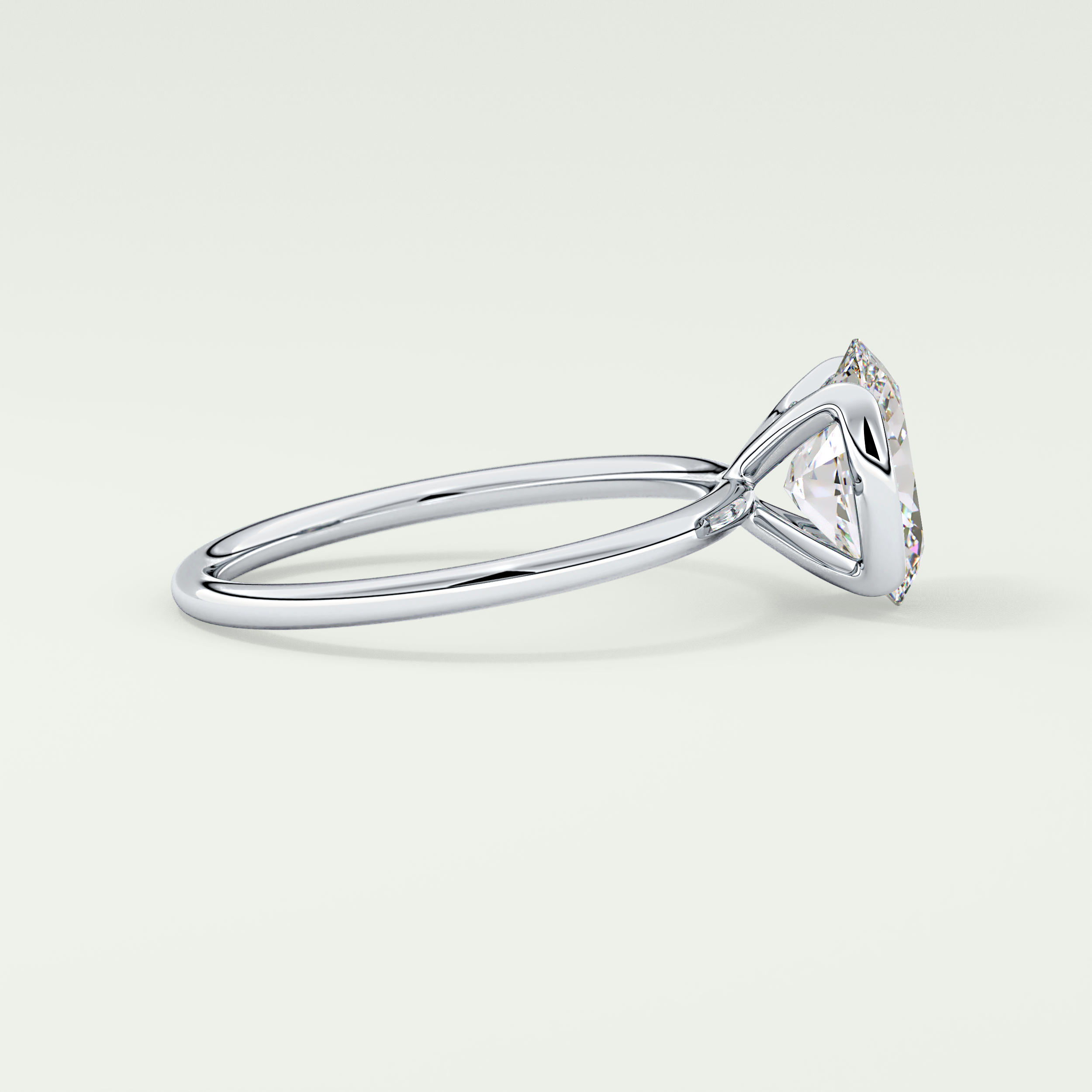 2.0 CT Oval Cut Half Bezel Solitaire Lab-Grown Diamond Engagement Ring 15