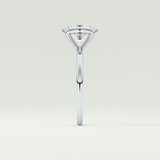 2.0 CT Oval Cut Half Bezel Solitaire Lab-Grown Diamond Engagement Ring 16