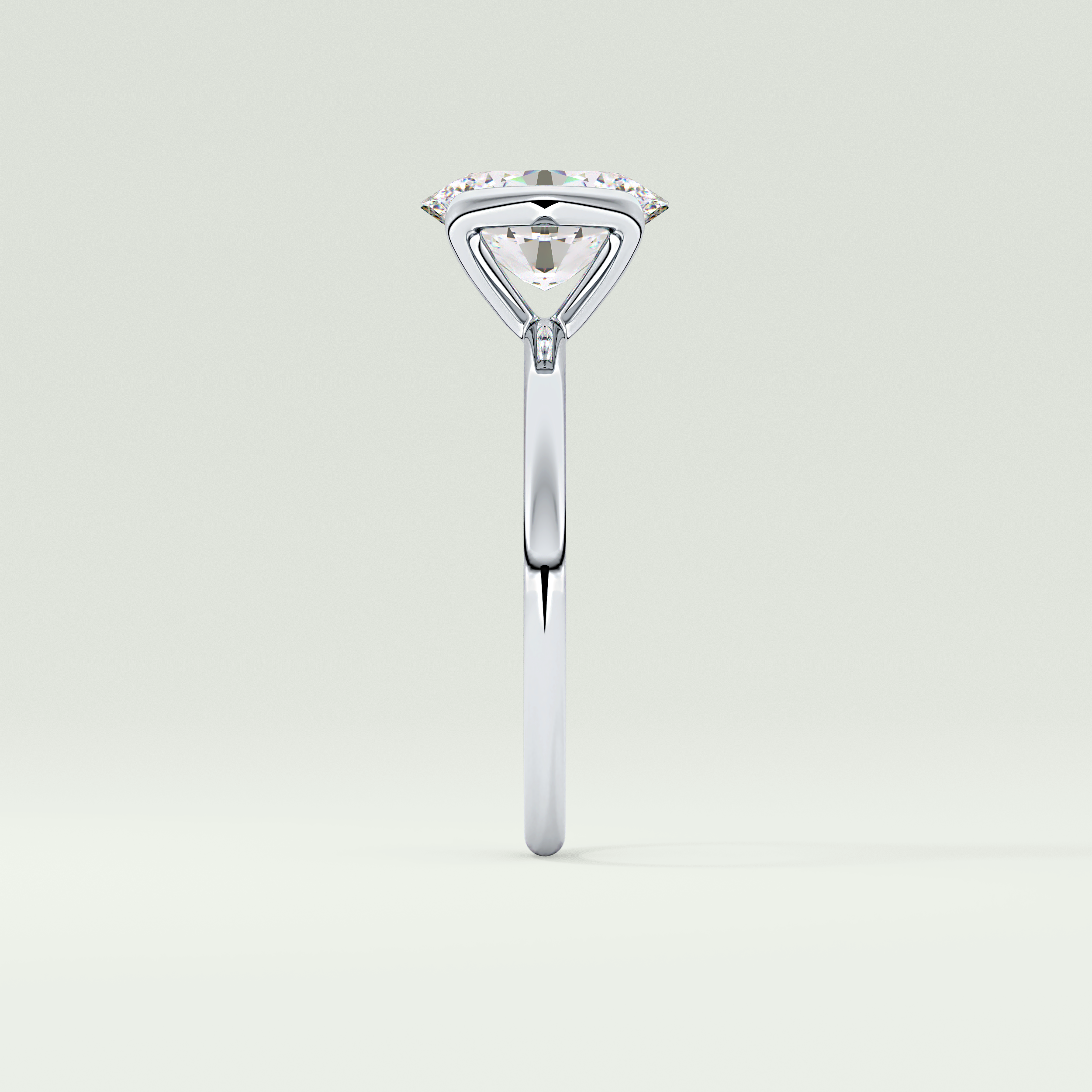 2.0 CT Oval Cut Half Bezel Solitaire Lab-Grown Diamond Engagement Ring 16