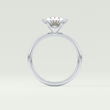 2.0 CT Oval Cut Half Bezel Solitaire Lab-Grown Diamond Engagement Ring 18