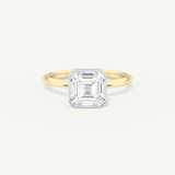 2.0 CT Asscher Cut Bezel Moissanite Engagement Ring