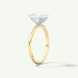 2.0 CT Asscher Cut Bezel Two Tone Lab-Grown Diamond Engagement Ring