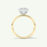 2.0 CT Asscher Cut Bezel Two Tone Lab-Grown Diamond Engagement Ring
