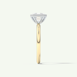 2.0 CT Asscher Cut Bezel Two Tone Lab-Grown Diamond Engagement Ring