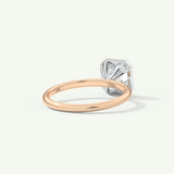 2.0 CT Asscher Cut Bezel Two Tone Lab-Grown Diamond Engagement Ring