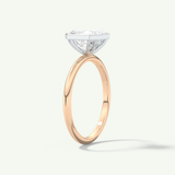 2.0 CT Asscher Cut Bezel Two Tone Lab-Grown Diamond Engagement Ring