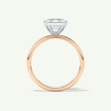 2.0 CT Asscher Cut Bezel Two Tone Lab-Grown Diamond Engagement Ring
