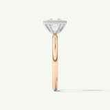 2.0 CT Asscher Cut Bezel Two Tone Lab-Grown Diamond Engagement Ring