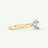 2.0 CT Cushion Cut Bezel Two Tone Lab-Grown Diamond Engagement Ring