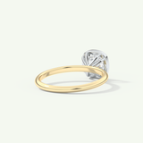2.0 CT Cushion Cut Bezel Two Tone Lab-Grown Diamond Engagement Ring