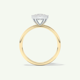 2.0 CT Cushion Cut Bezel Two Tone Lab-Grown Diamond Engagement Ring