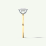 2.0 CT Cushion Cut Bezel Two Tone Lab-Grown Diamond Engagement Ring