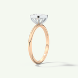 2.0 CT Cushion Cut Bezel Two Tone Lab-Grown Diamond Engagement Ring
