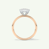 2.0 CT Cushion Cut Bezel Two Tone Lab-Grown Diamond Engagement Ring