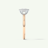 2.0 CT Cushion Cut Bezel Two Tone Lab-Grown Diamond Engagement Ring