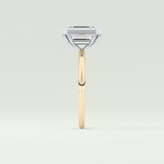 2.0 CT Emerald Cut Bezel Lab Grown Diamond Engagement Ring