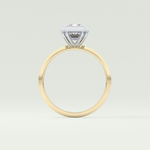 2.0 CT Emerald Cut Bezel Lab Grown Diamond Engagement Ring