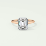 2.0 CT  Emerald Cut Bezel Solitaire Moissanite Engagement Ring 7