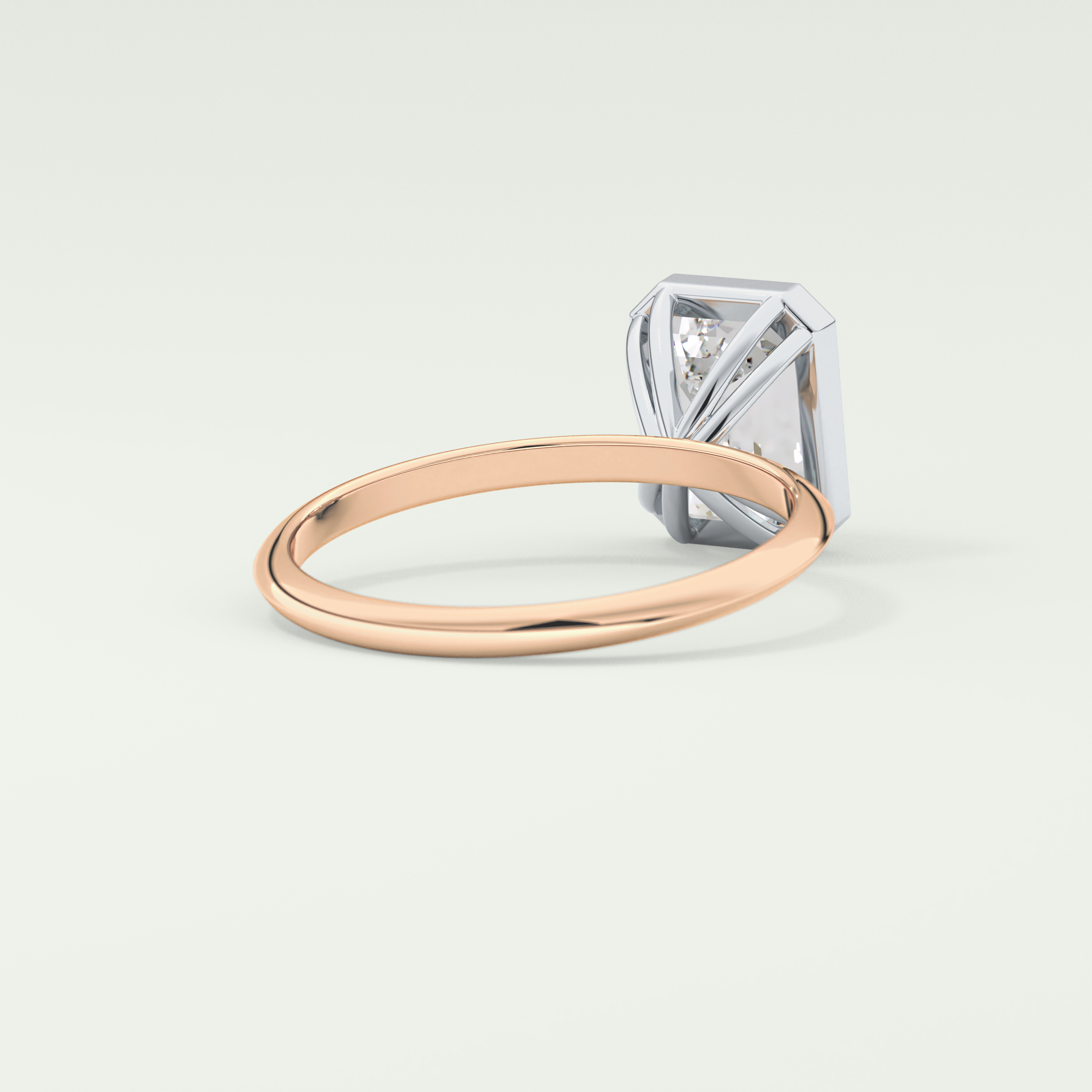 2.0 CT Emerald Cut Bezel Lab Grown Diamond Engagement Ring