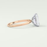 2.0 CT Emerald Cut Bezel Lab Grown Diamond Engagement Ring