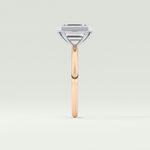 2.0 CT Emerald Cut Bezel Lab Grown Diamond Engagement Ring