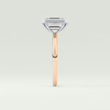 2.0 CT Emerald Cut Bezel Lab Grown Diamond Engagement Ring