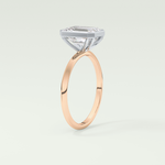 2.0 CT Emerald Cut Bezel Lab Grown Diamond Engagement Ring