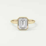 2.0 CT Emerald Cut Bezel Solitaire Lab-Grown Diamond Engagement Ring 1