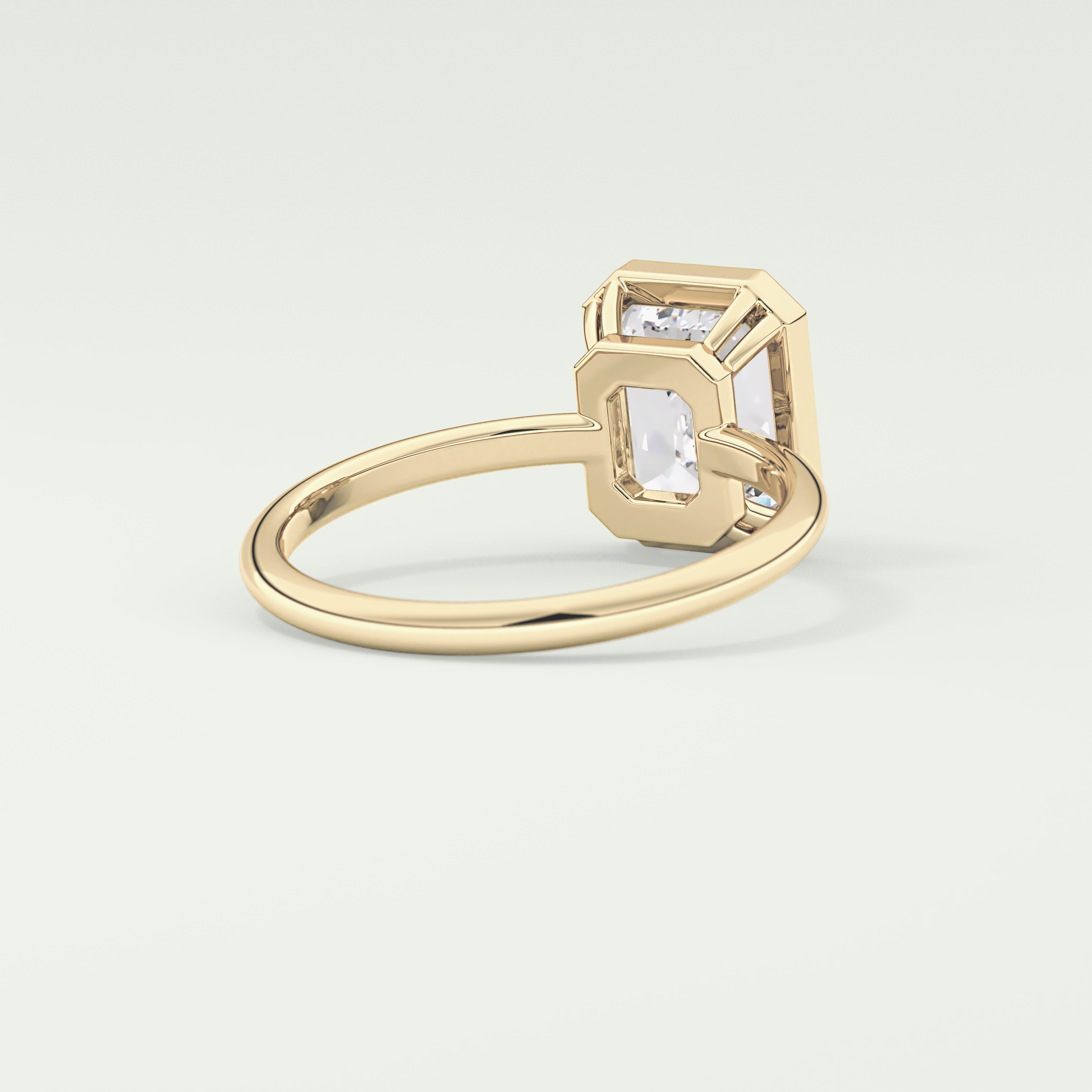 2.0 CT Emerald Cut Bezel Solitaire Lab-Grown Diamond Engagement Ring 2