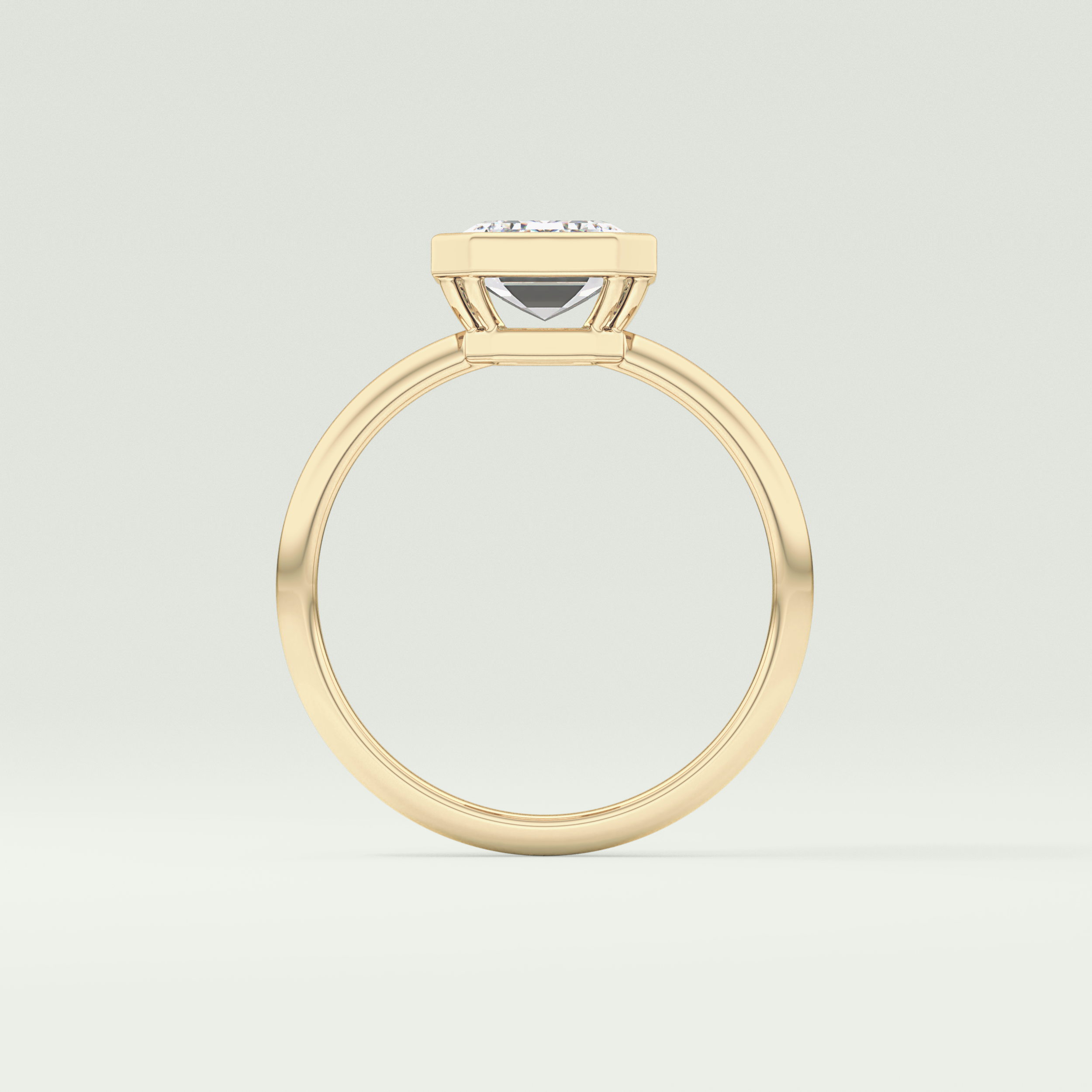 2.0 CT Emerald Cut Bezel Solitaire Lab-Grown Diamond Engagement Ring 6
