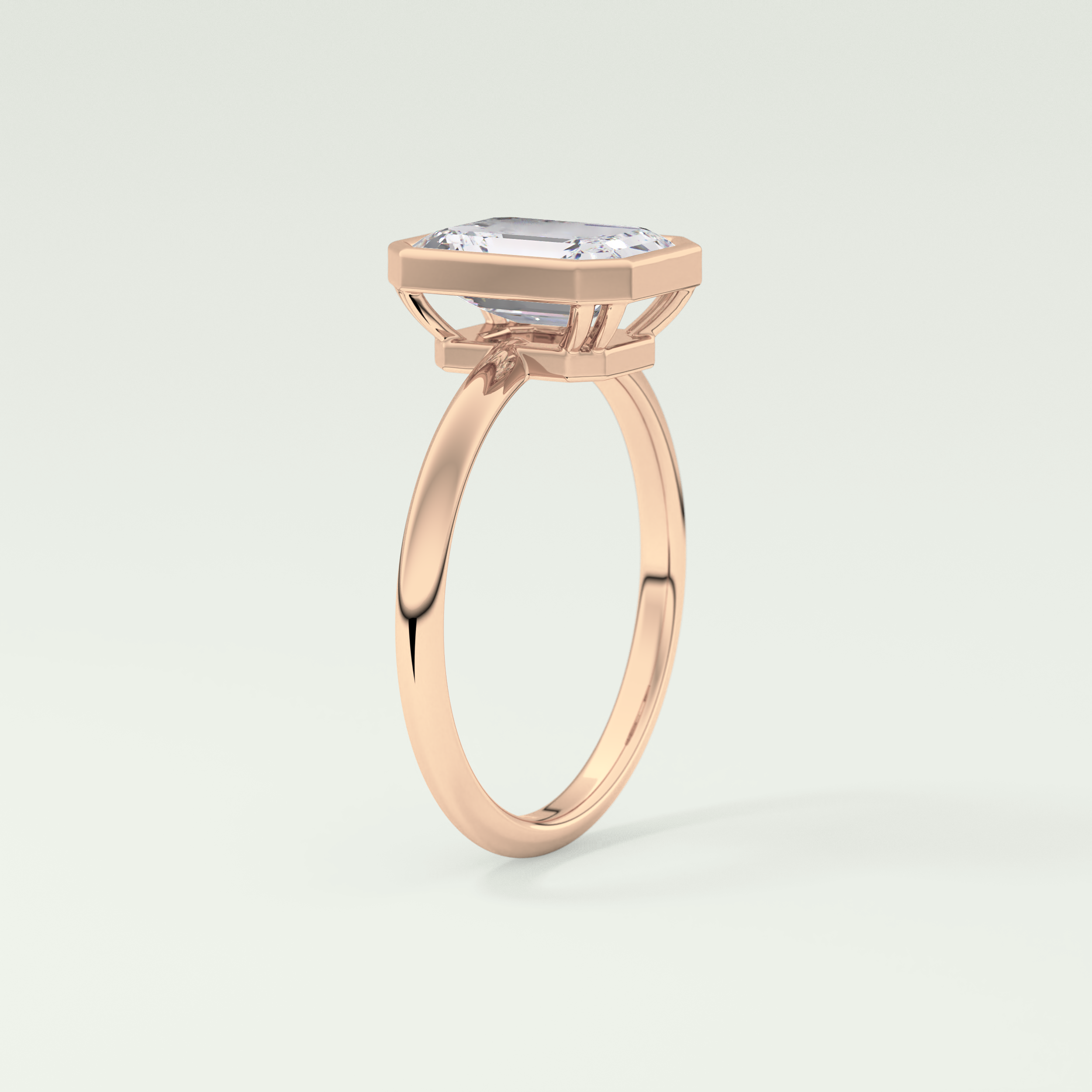 2.0 CT Emerald Cut Bezel Solitaire Lab-Grown Diamond Engagement Ring 11