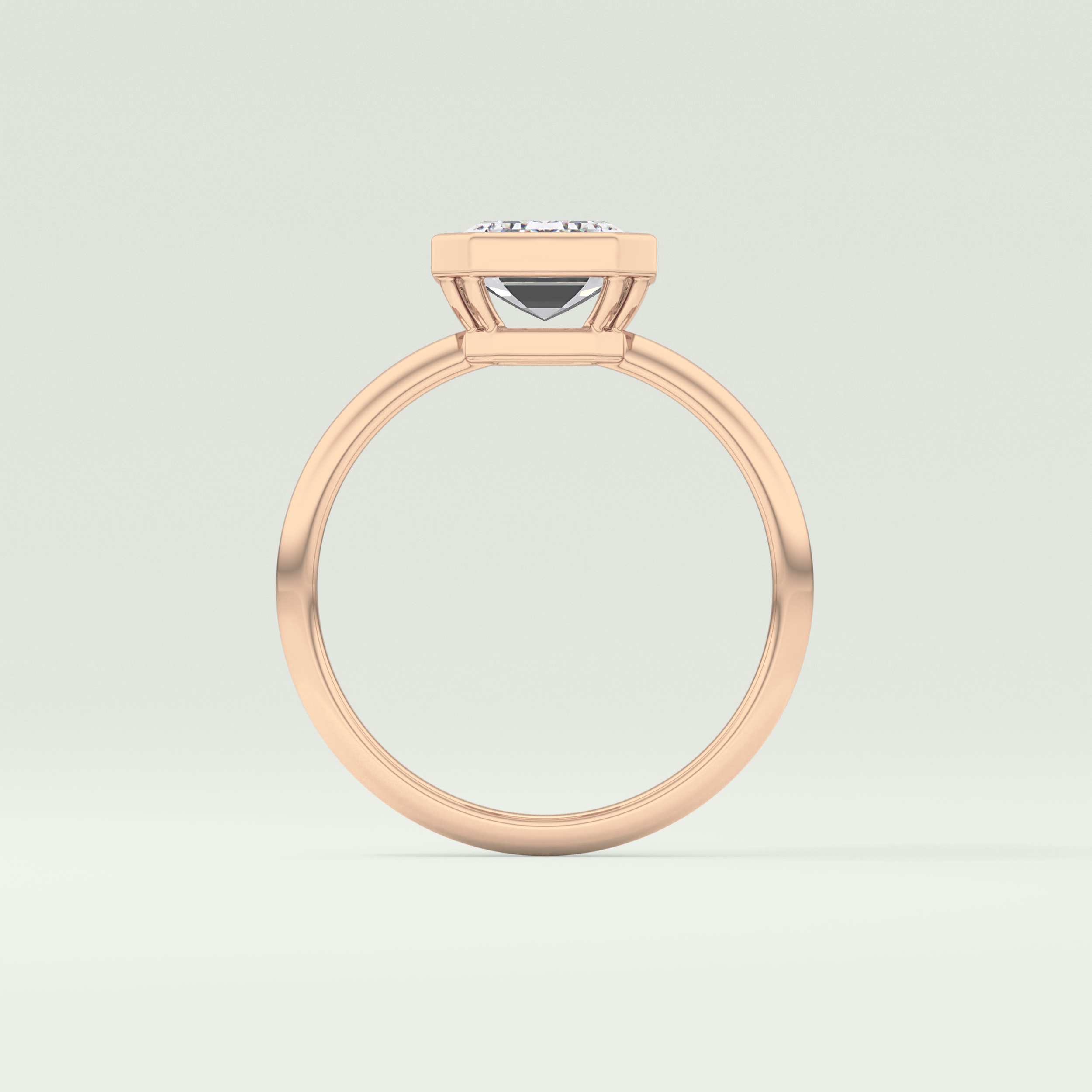 2.0 CT Emerald Cut Bezel Solitaire Lab-Grown Diamond Engagement Ring 12