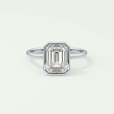2.0 CT Emerald Cut Bezel Solitaire Lab-Grown Diamond Engagement Ring 13
