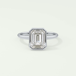 2.0 CT Emerald Cut Bezel Solitaire Moissanite Engagement Ring 13