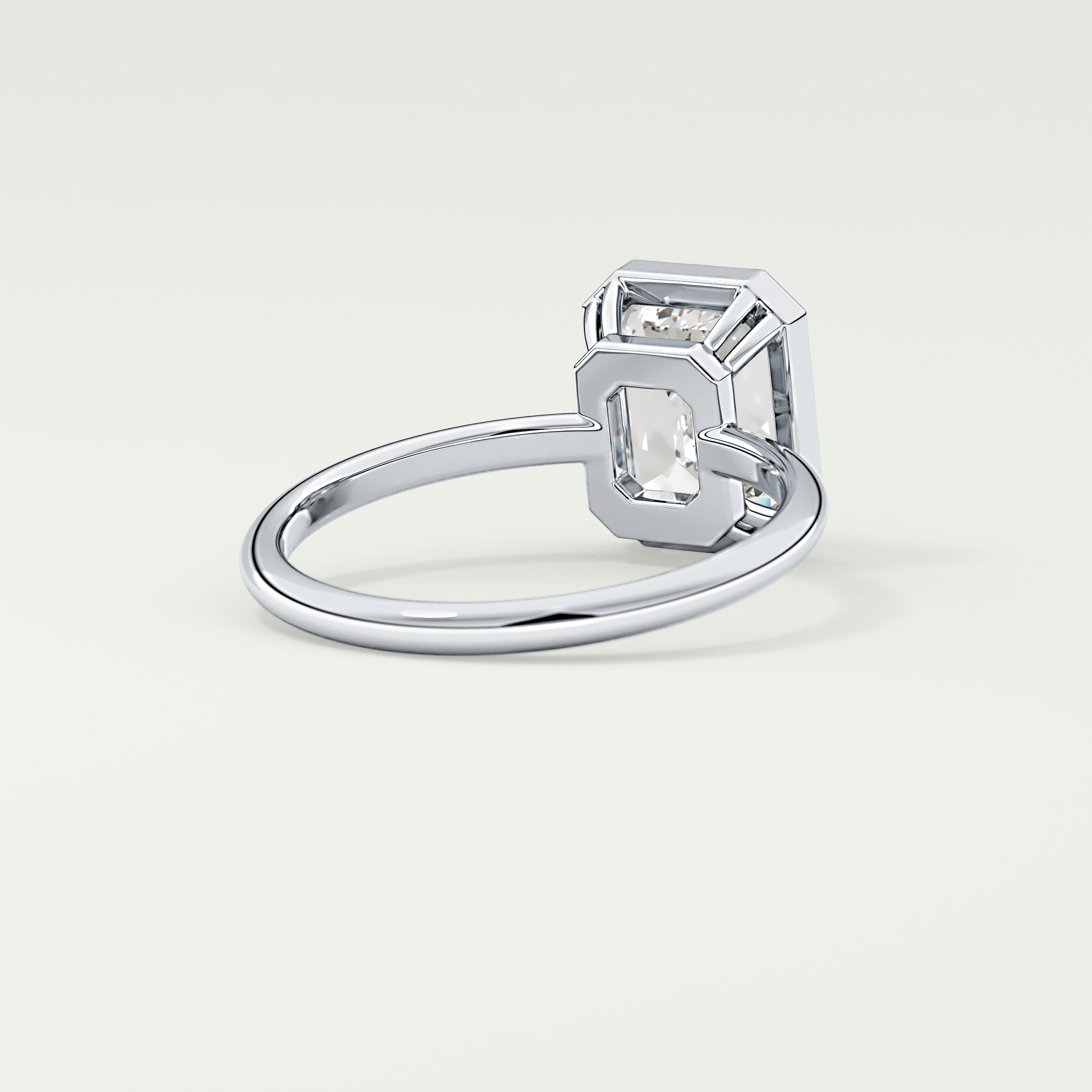 2.0 CT Emerald Cut Bezel Solitaire Lab-Grown Diamond Engagement Ring 14