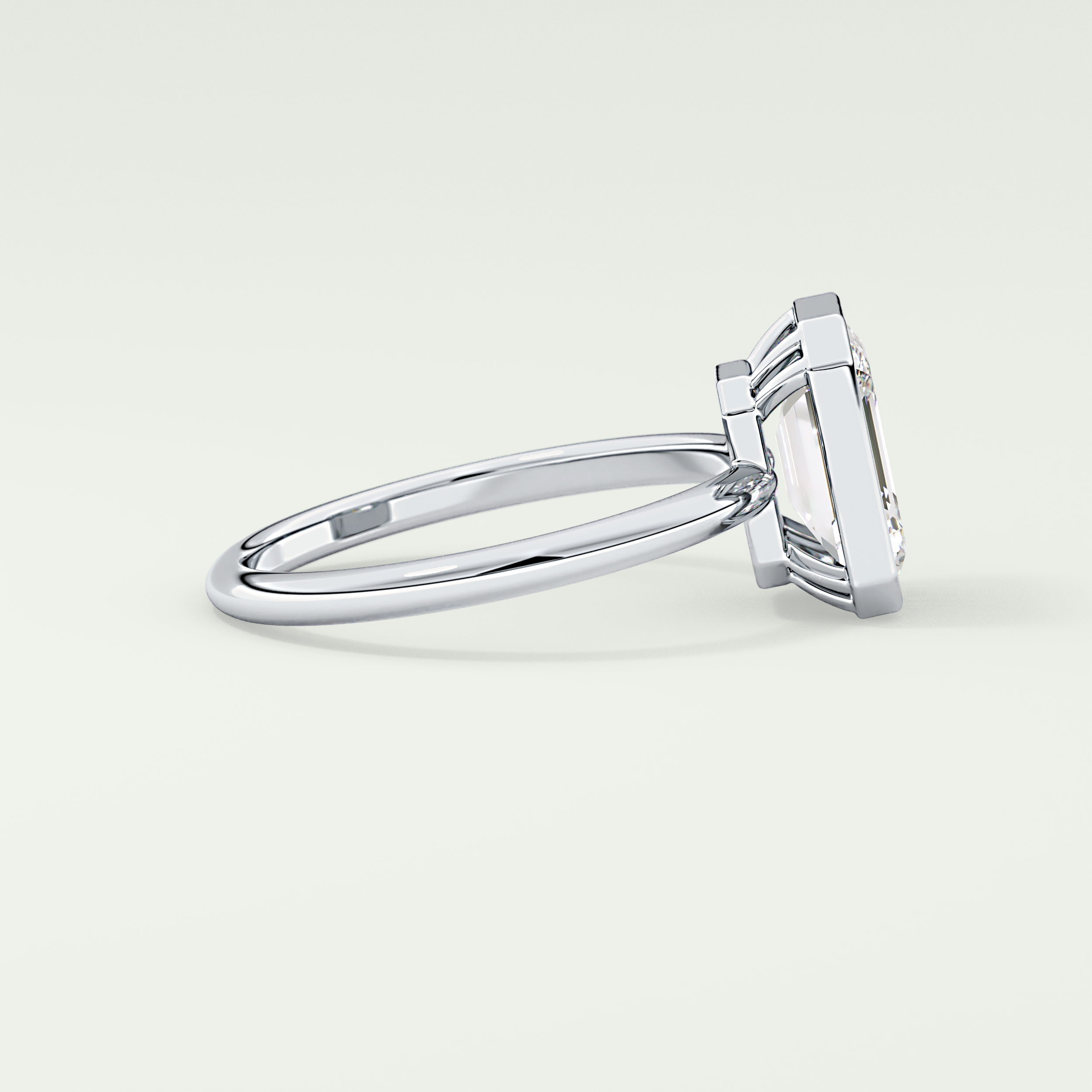 2.0 CT Emerald Cut Bezel Solitaire Lab-Grown Diamond Engagement Ring 15