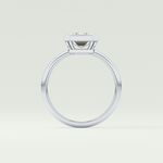 2.0 CT Emerald Cut Bezel Solitaire Lab-Grown Diamond Engagement Ring 18