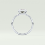 2.0 CT Emerald Cut Bezel Solitaire Lab-Grown Diamond Engagement Ring 18