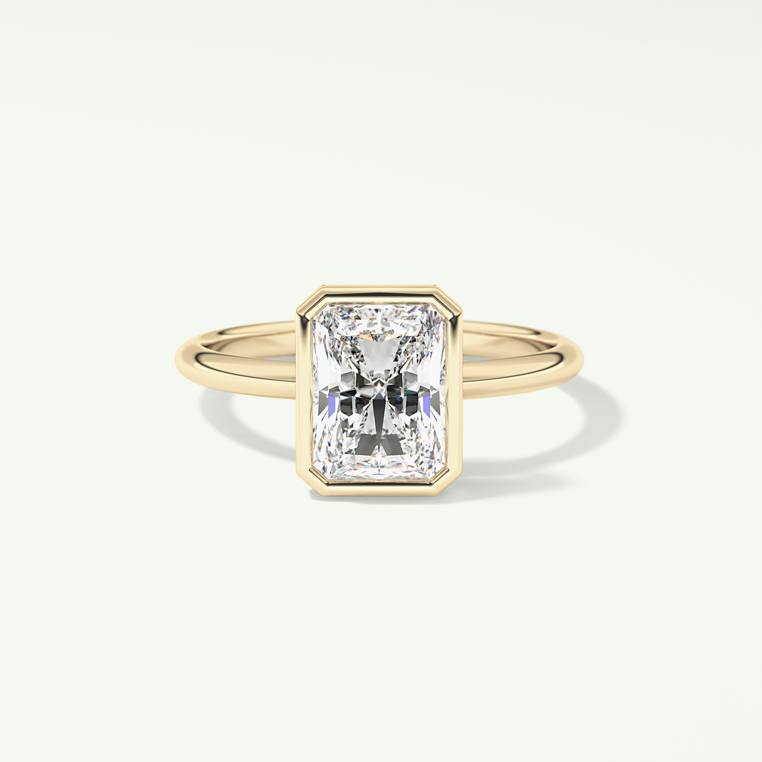 2.0 CT Radiant Cut Bezel Solitaire Lab-Grown Diamond Engagement Ring 1