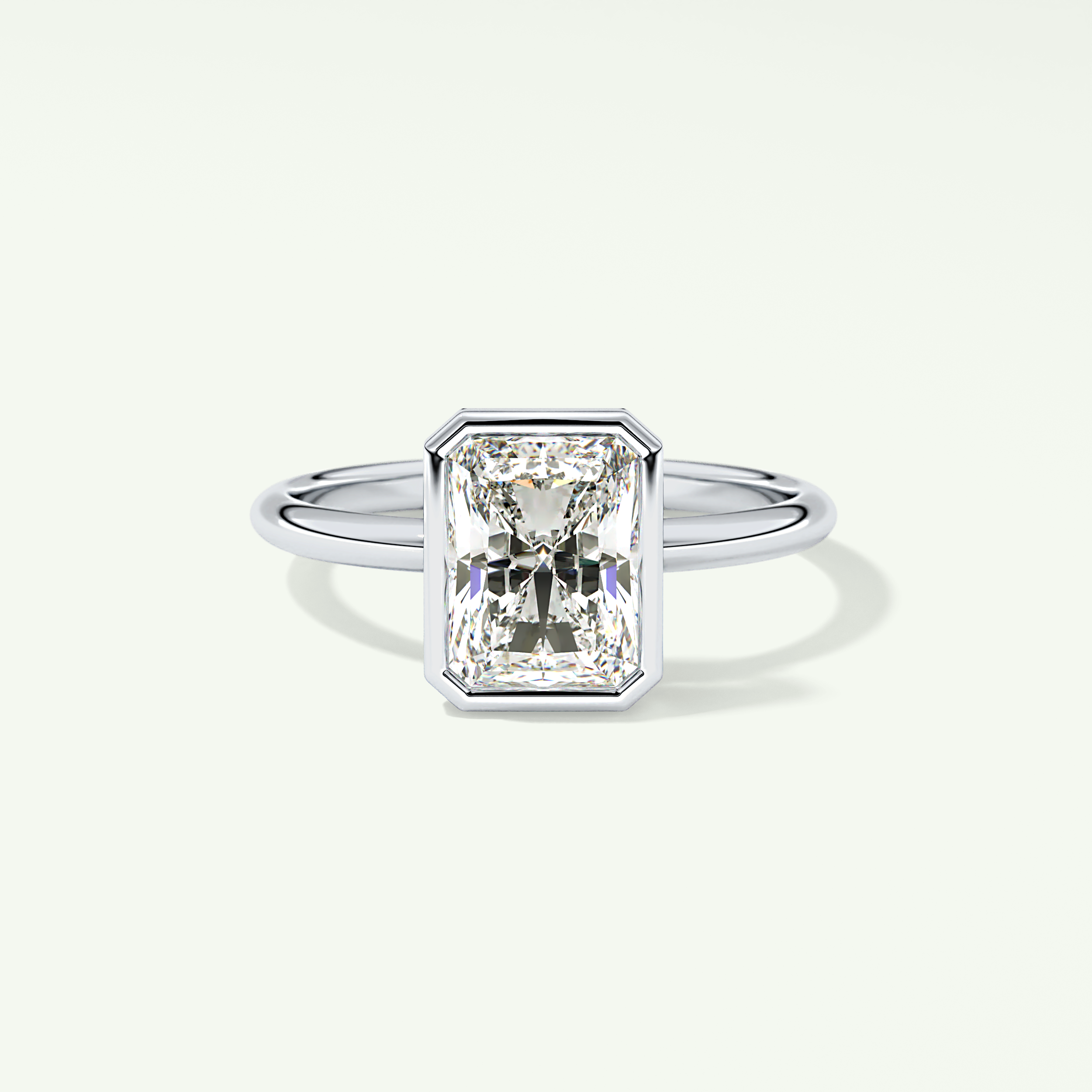 2.0 CT Radiant Cut Bezel Solitaire Lab-Grown Diamond Engagement Ring 13