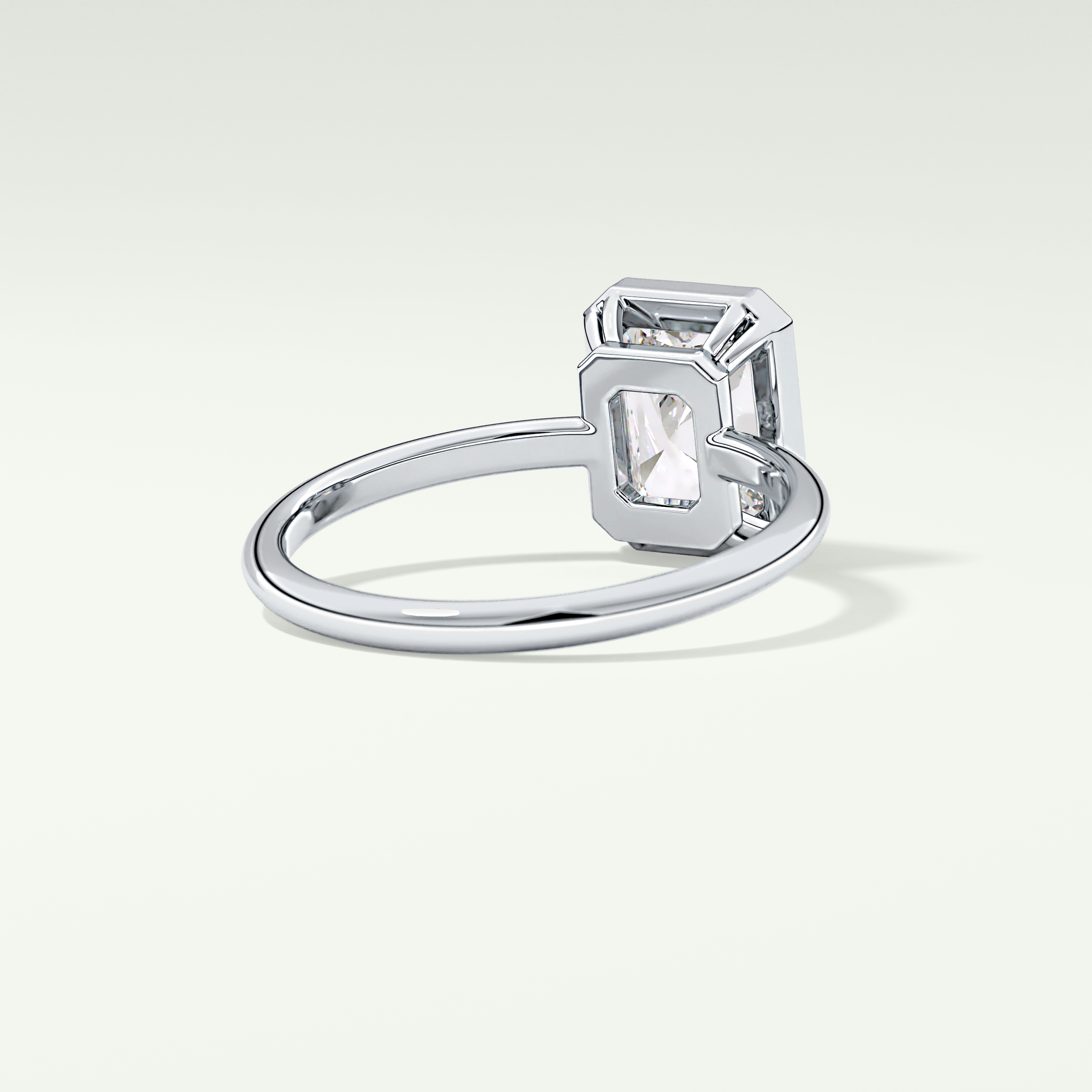 2.0 CT Radiant Cut Bezel Solitaire Lab-Grown Diamond Engagement Ring 14