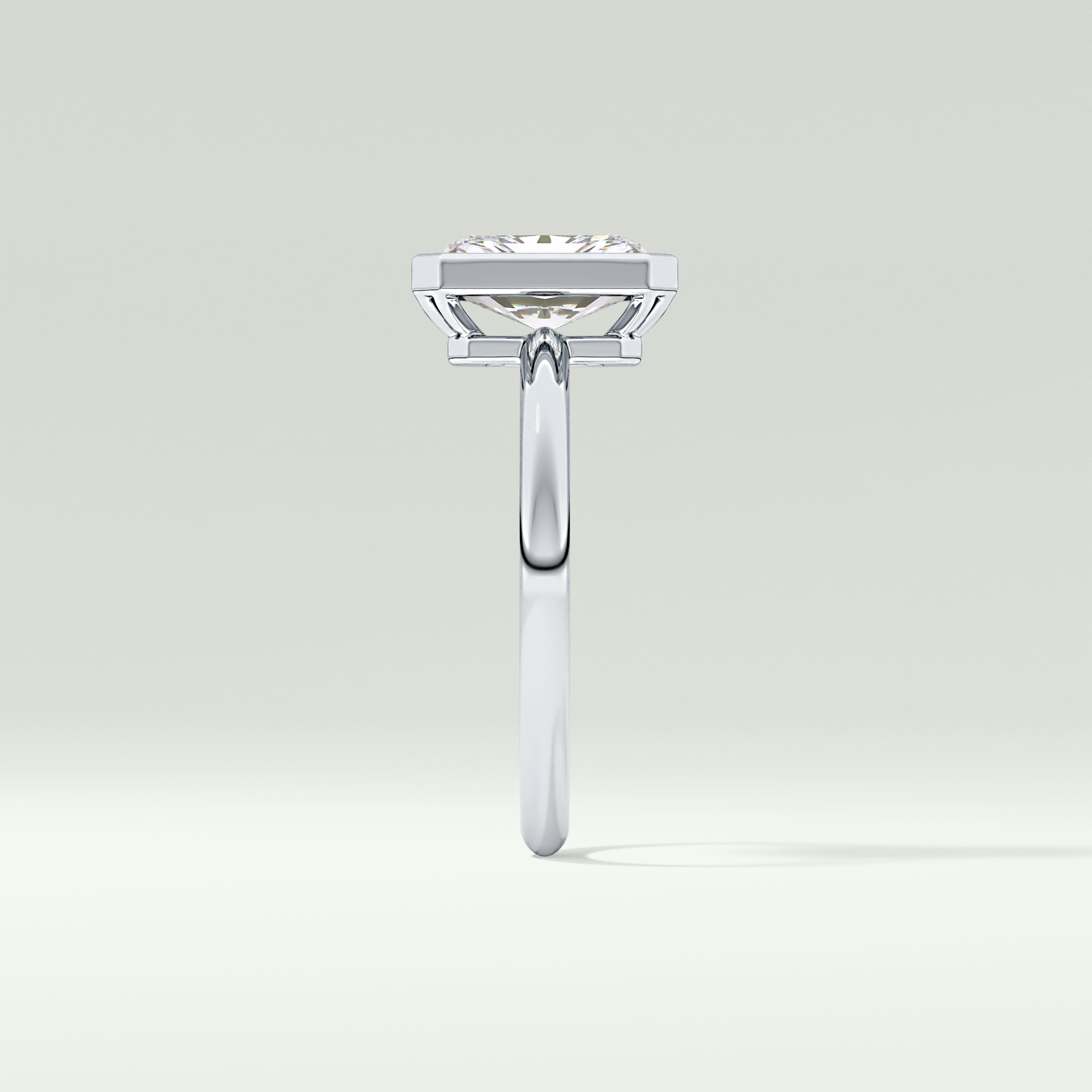 2.0 CT Radiant Cut Bezel Solitaire Lab-Grown Diamond Engagement Ring 16