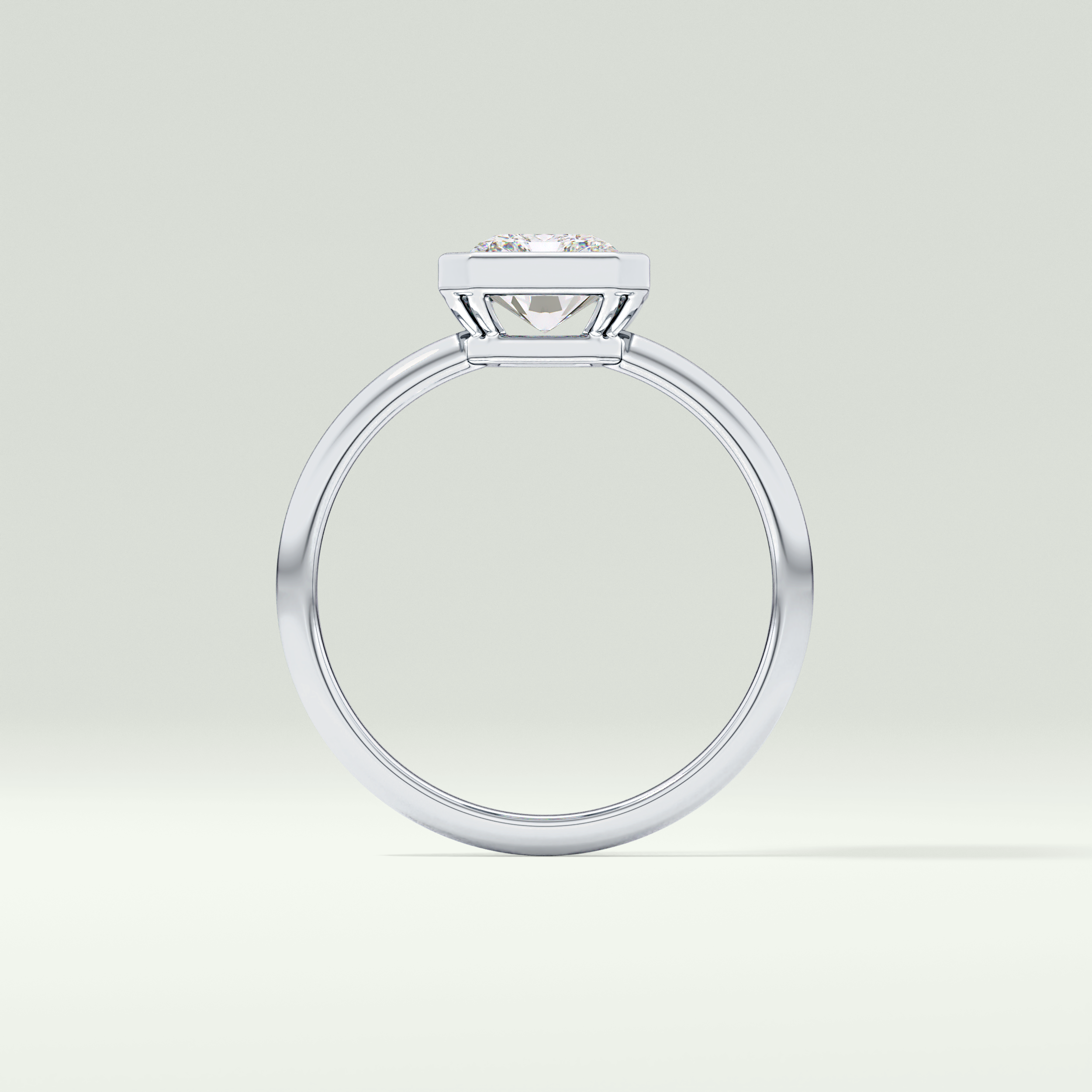 2.0 CT Radiant Cut Bezel Solitaire Lab-Grown Diamond Engagement Ring 18