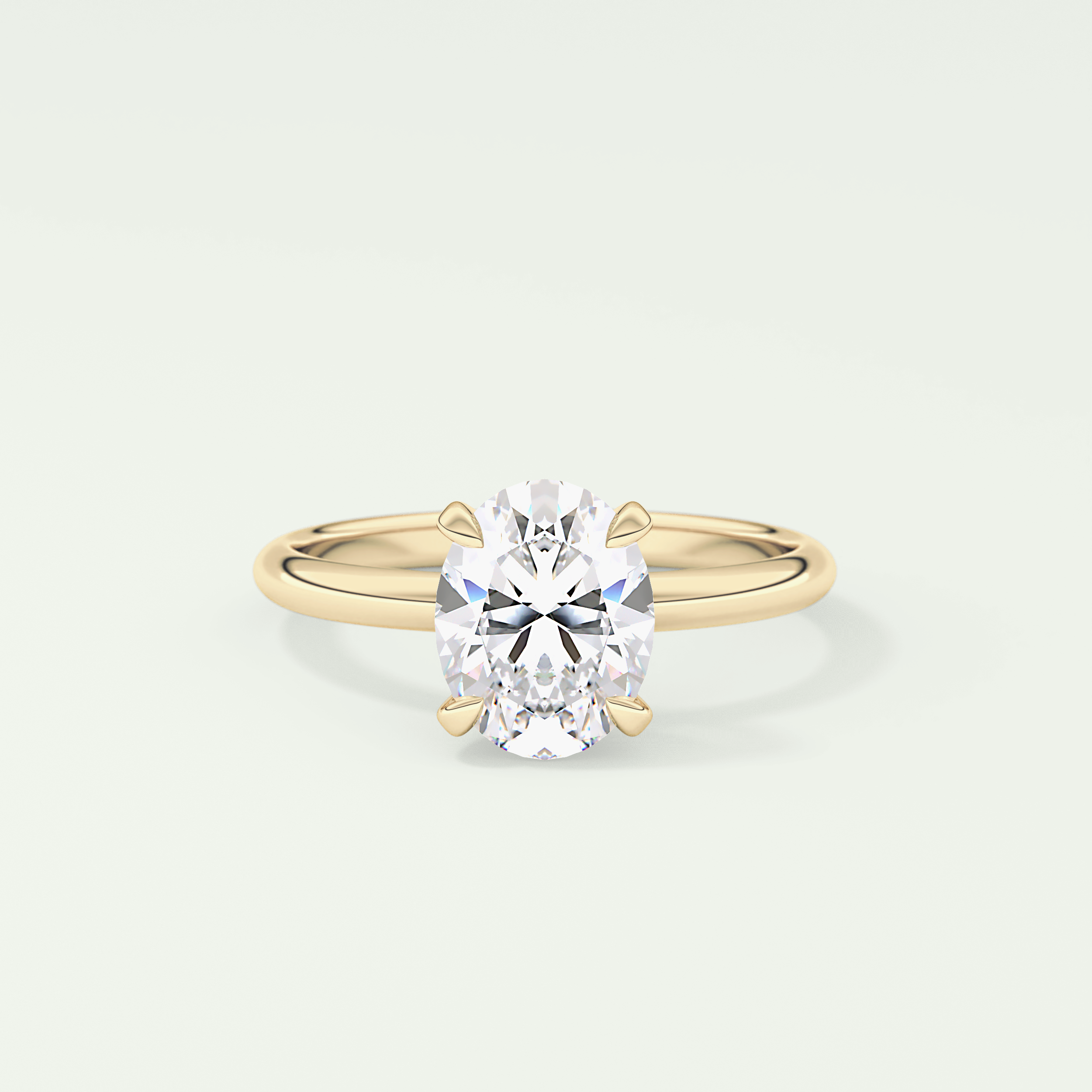 2.0 CT Oval Cut Solitaire Lab-Grown Diamond Engagement Ring 1