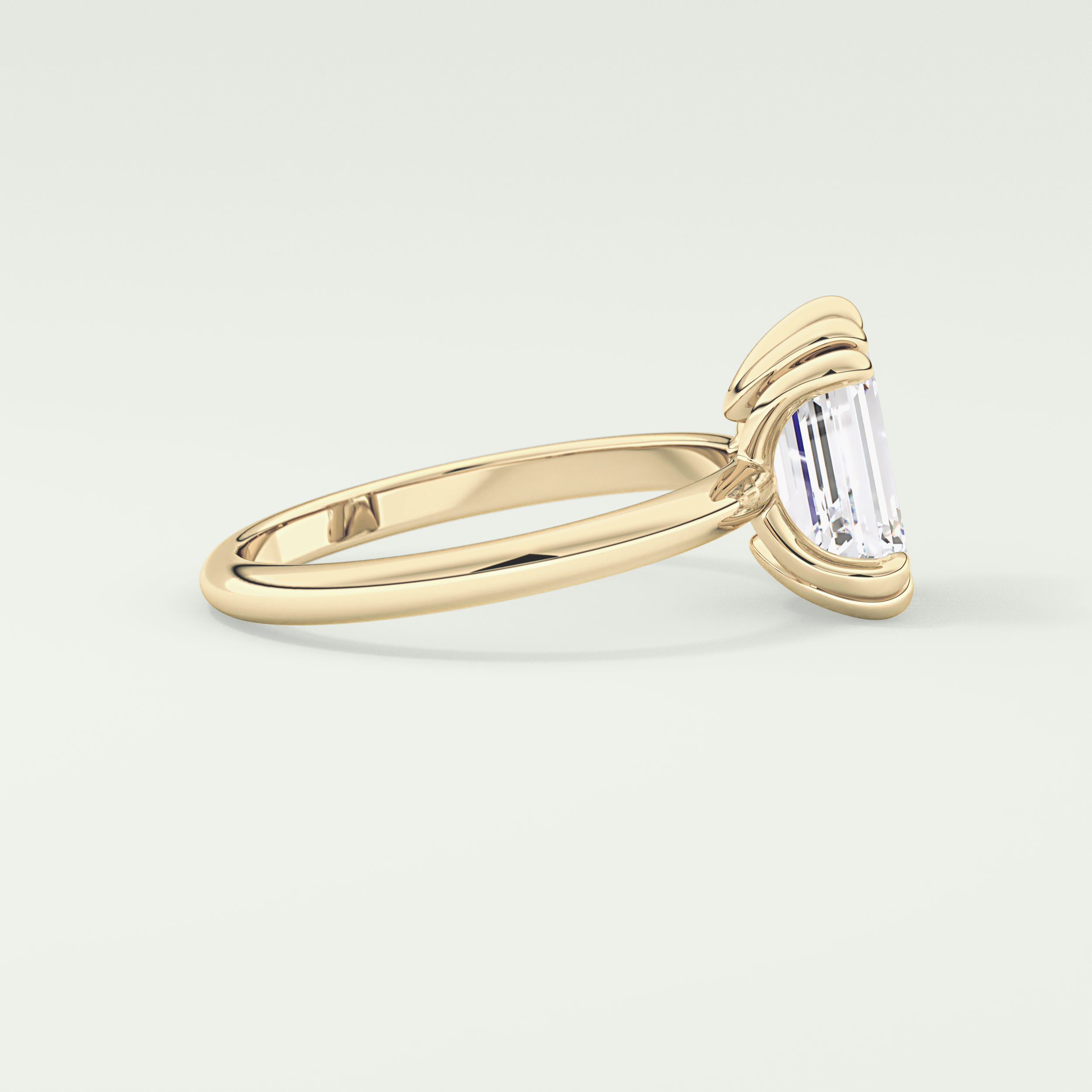 2.0 CT Emerald Cut Solitaire Lab-Grown Diamond Engagement Ring 3