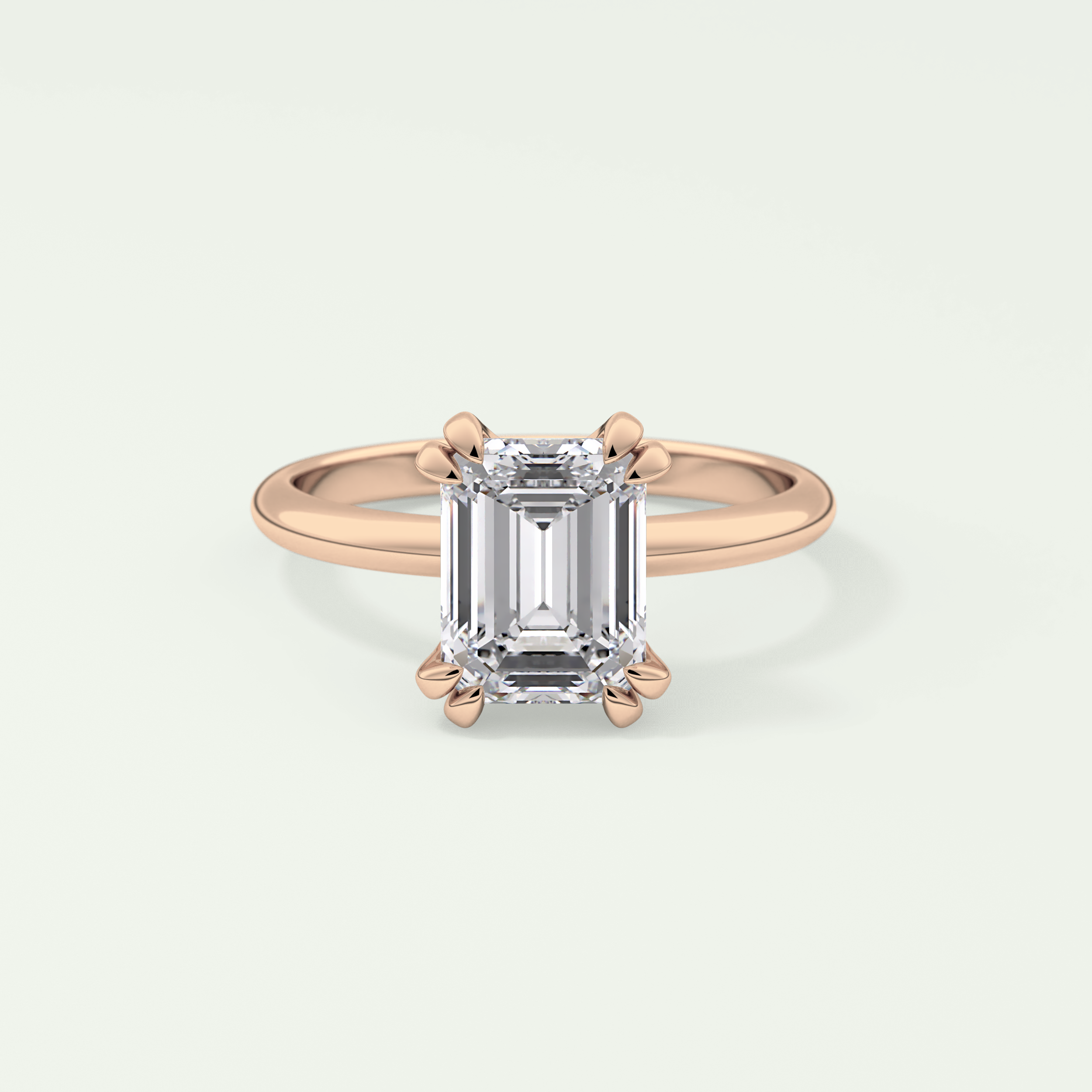 2.0 CT Emerald Cut Solitaire Lab-Grown Diamond Engagement Ring 7