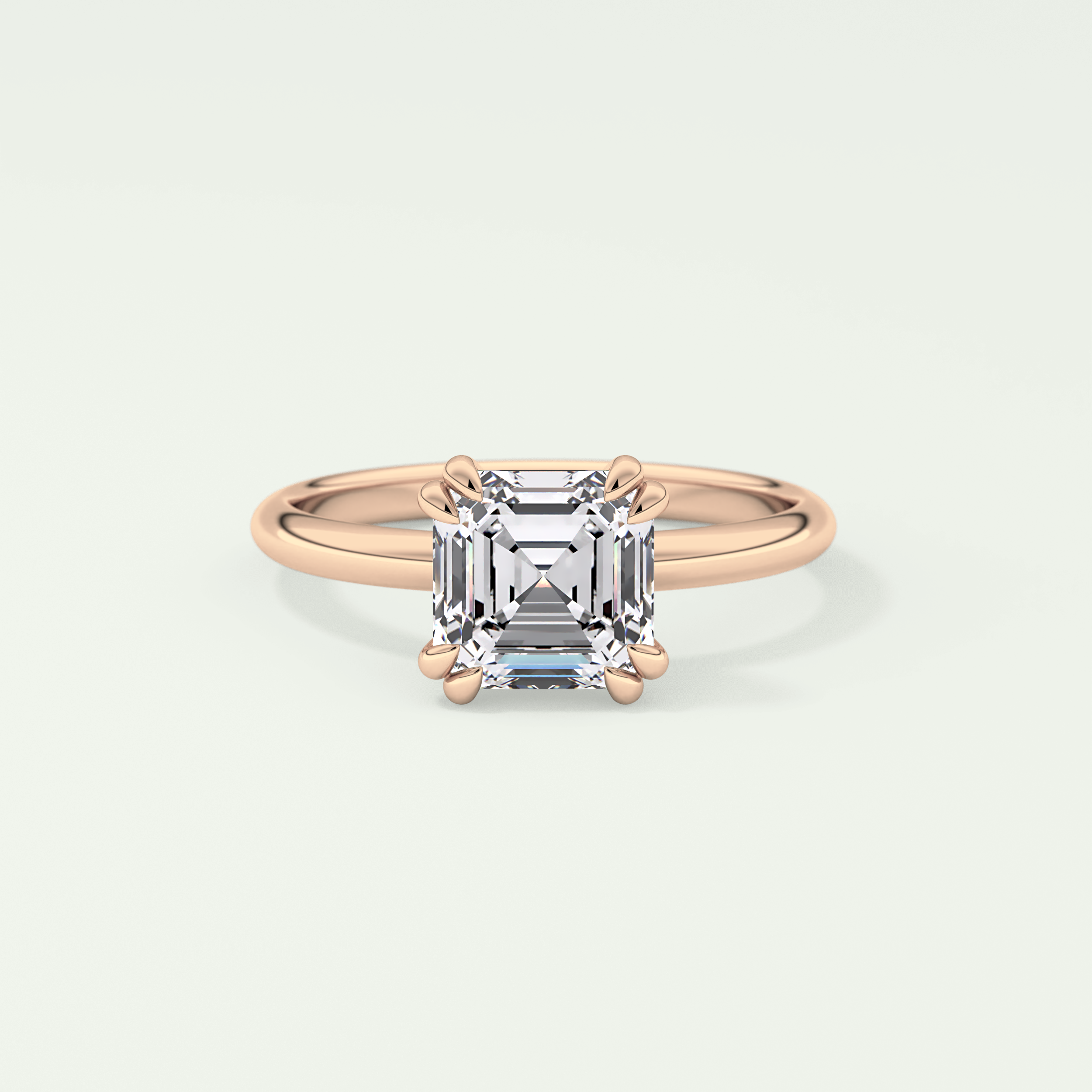 2.0 CT Asscher Cut Solitaire Lab-Grown Diamond Engagement Ring 7